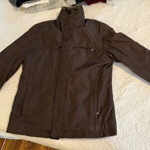 Marc New York Mens Brown Coat with Faux Fur